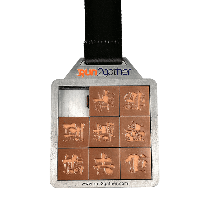 Gepersonaliseerde Virtual Run-glyblokke-medalje