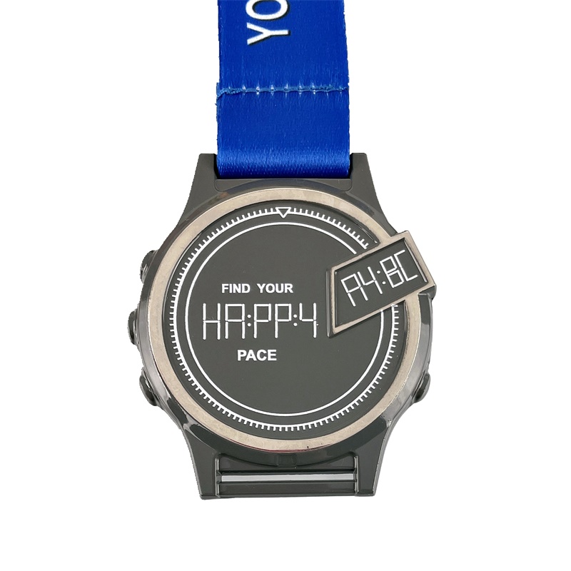 Personalized Watch Shaped Medal with Gray Color Spray